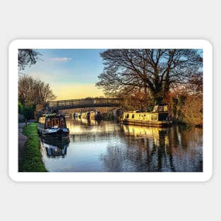 Moored At Monkey Bridge Newbury Sticker